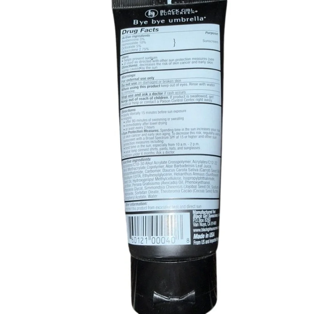 New Sealed Black Girl Sunscreen SPF 30, 3.0 fl oz